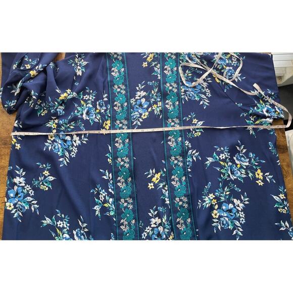 The Pioneer Woman L/XL  Blue Floral Open Cardigan/ Kimono Boho/Prairie - Picture 4 of 8